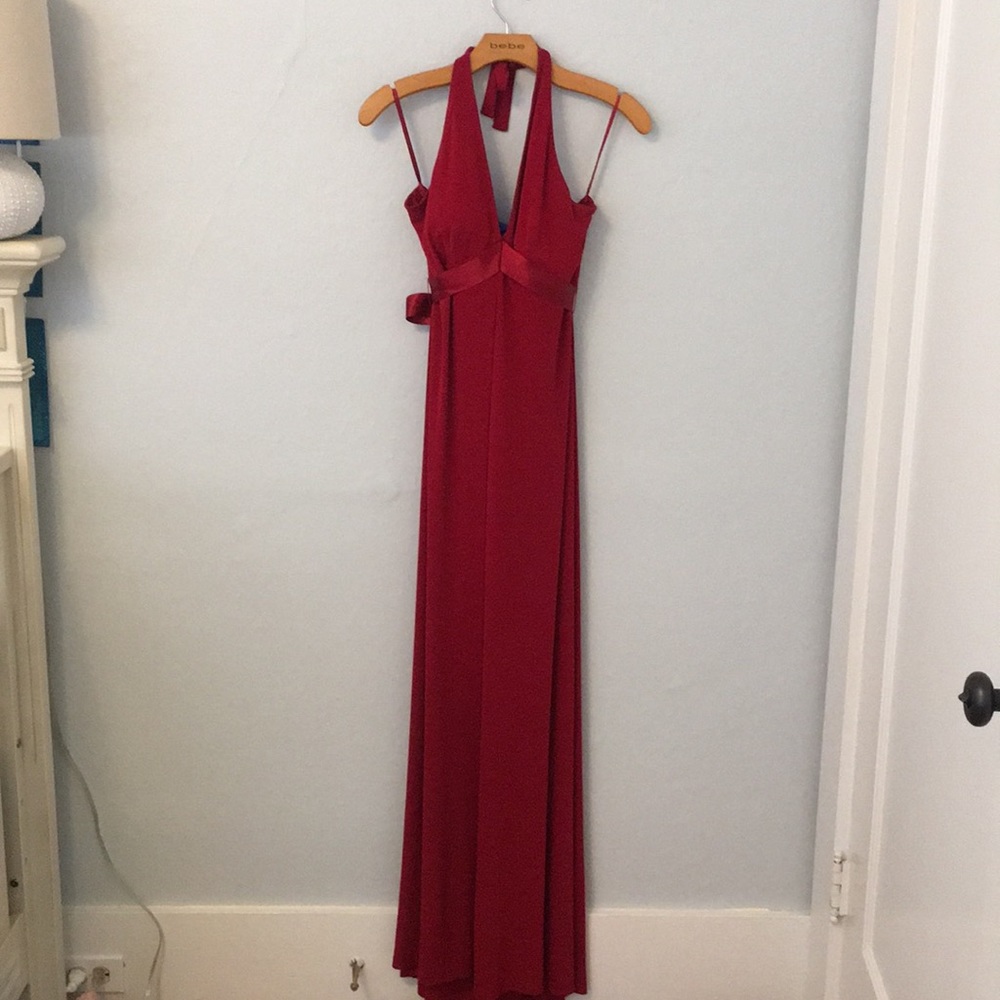 Red halter top BCBG dress